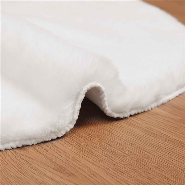 Grote foto vidaxl antislip neplederen konijnenbont vloerkleed olite wit polyester huis en inrichting vloerbedekking en kleden