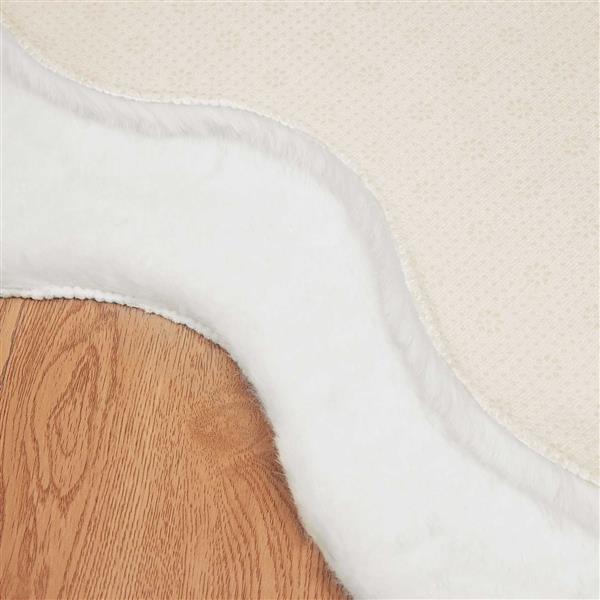 Grote foto vidaxl antislip neplederen konijnenbont vloerkleed olite wit polyester huis en inrichting vloerbedekking en kleden