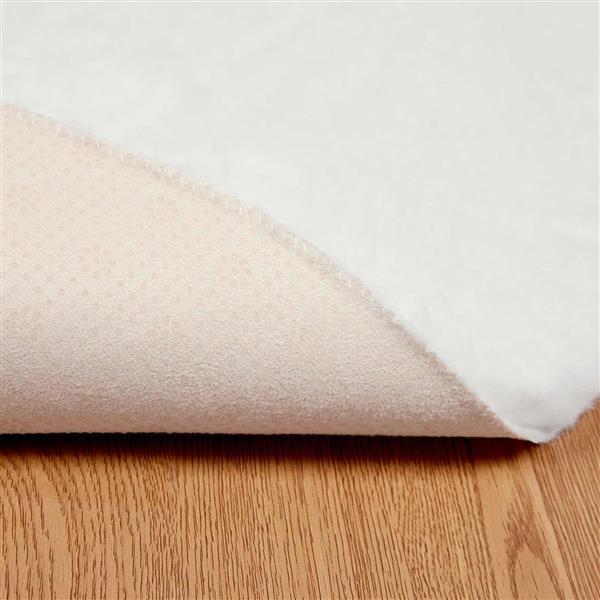 Grote foto vidaxl antislip neplederen konijnenbont vloerkleed olite wit 100 cm huis en inrichting vloerbedekking en kleden