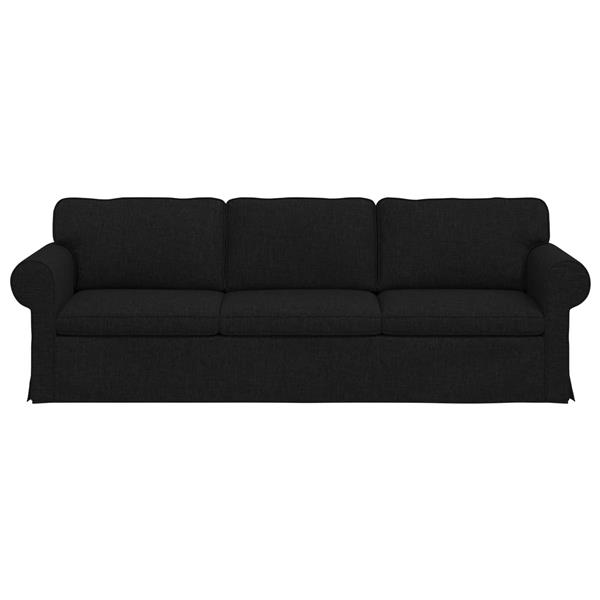 Grote foto vidaxl bank zwart 245 x 82 x 80 cm stof huis en inrichting bankstellen