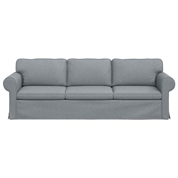 Grote foto vidaxl bank lichtgrijs 245 x 82 x 80 cm stof huis en inrichting bankstellen
