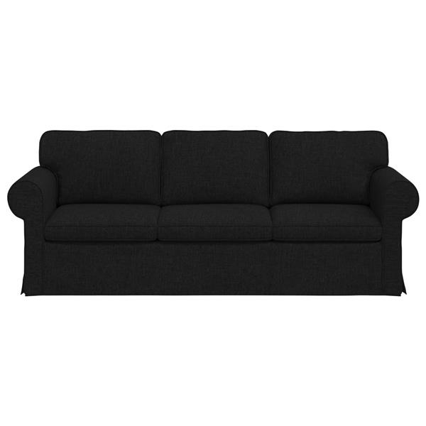 Grote foto vidaxl bank zwart 215 x 82 x 80 cm stof huis en inrichting bankstellen