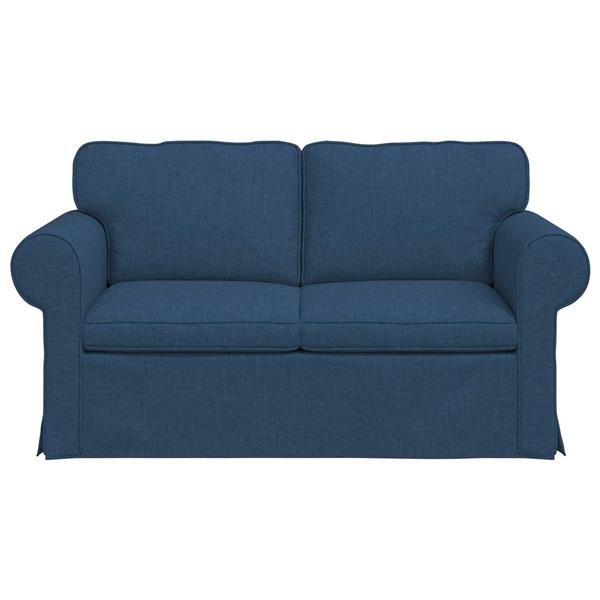 Grote foto vidaxl bank blauw 155 x 82 x 80 cm stof huis en inrichting bankstellen