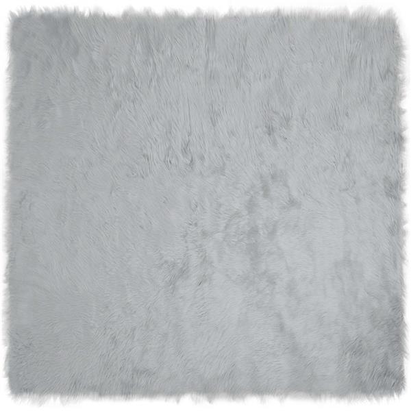 Grote foto vidaxl nep schapenvacht tapijt tafalla grijs 120 x 120 cm polyester huis en inrichting vloerbedekking en kleden