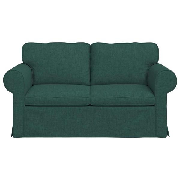 Grote foto vidaxl bank donkergroen 155 x 82 x 80 cm stof huis en inrichting bankstellen