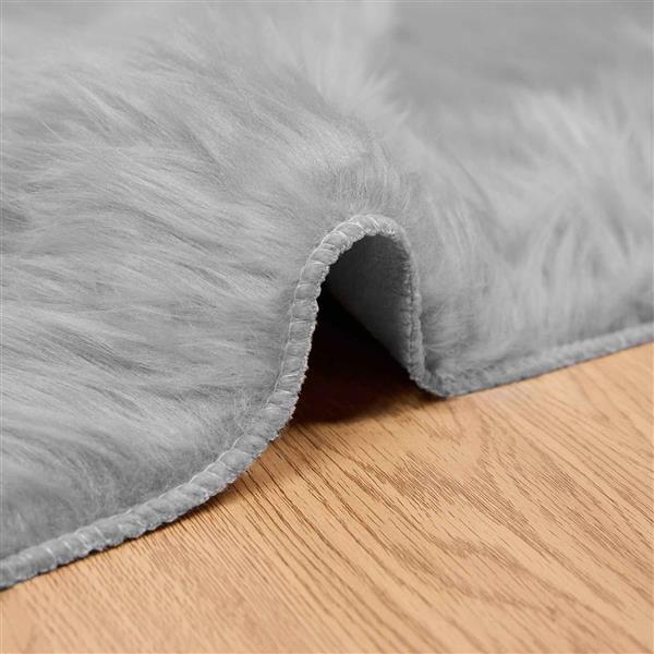 Grote foto vidaxl nep schapenvacht tapijt tafalla grijs 120 x 170 cm polyester huis en inrichting vloerbedekking en kleden