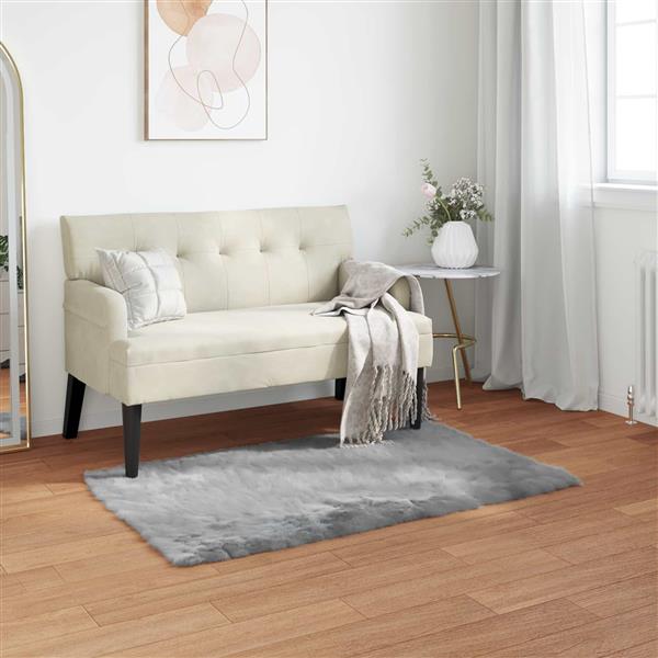 Grote foto vidaxl nep schapenvacht tapijt tafalla grijs 60 x 110 cm polyester huis en inrichting vloerbedekking en kleden