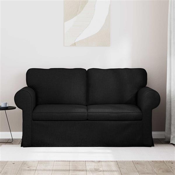 Grote foto vidaxl bank zwart 155 x 82 x 80 cm stof huis en inrichting bankstellen