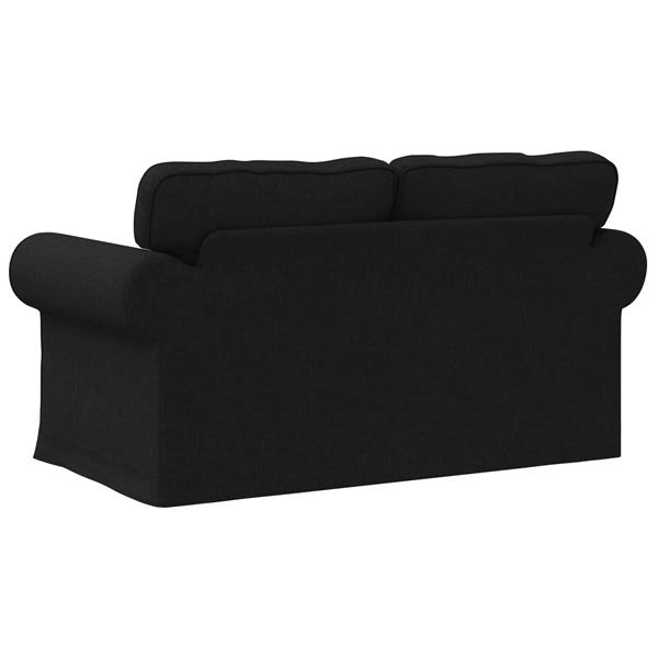 Grote foto vidaxl bank zwart 155 x 82 x 80 cm stof huis en inrichting bankstellen