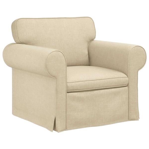 Grote foto vidaxl bank cr me 95 x 82 x 80 cm stof huis en inrichting bankstellen