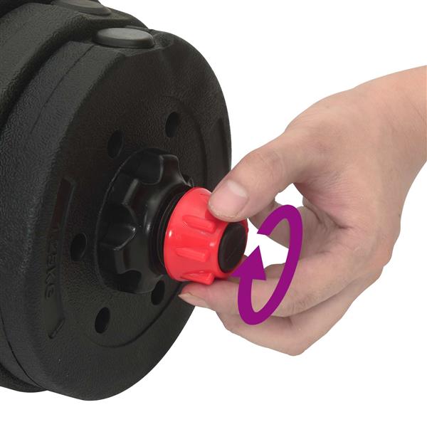 Grote foto vidaxl 2 in 1 halter barbell set 30kg zwart en rood sport en fitness fitness