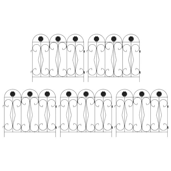 Grote foto vidaxl tuinhek latwerk zwart 305 5 x 55 5 x 0 3 cm tuin en terras tuindecoratie