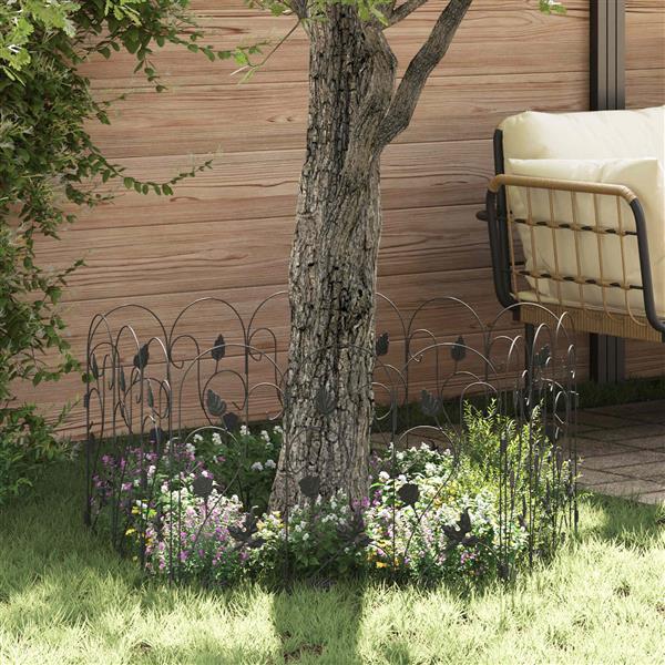 Grote foto vidaxl tuinhek latwerk zwart 307 x 54 5 x 0 3 cm tuin en terras tuindecoratie