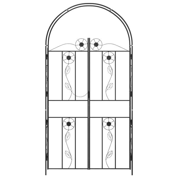 Grote foto vidaxl tuin boog effen zwart 115 x 37 x 226 cm tuin en terras overige tuin en terras
