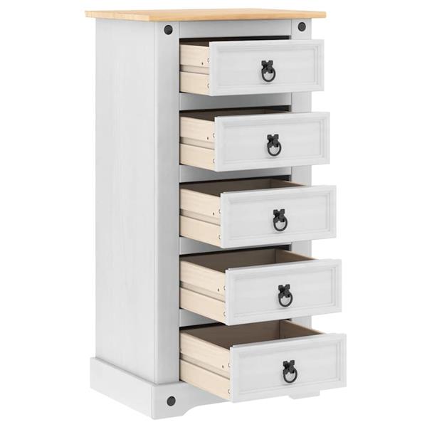 Grote foto vidaxl nachtkastje corona wit 53 x 39 x 103 cm massief grenenhout huis en inrichting complete slaapkamers