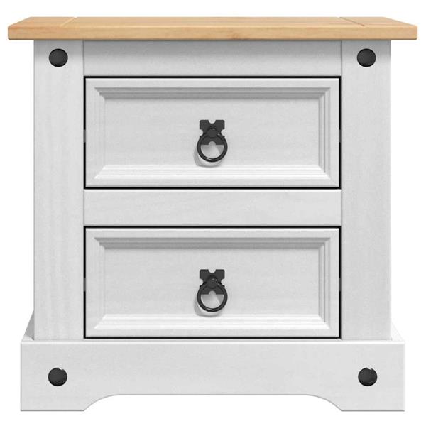 Grote foto vidaxl nachtkastje corona wit 53 x 39 x 47 cm massief grenenhout huis en inrichting complete slaapkamers