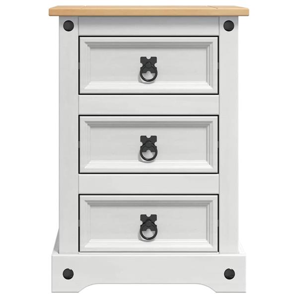 Grote foto vidaxl nachtkastje corona wit 45 x 35 x 64 cm massief grenenhout huis en inrichting complete slaapkamers