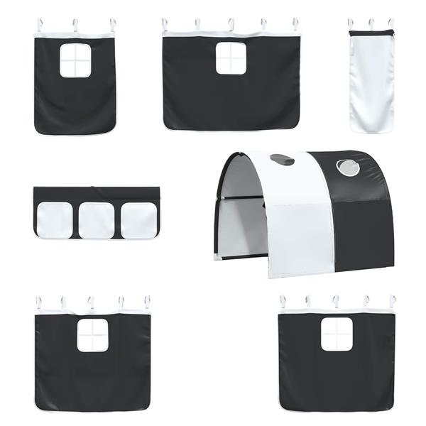 Grote foto vidaxl loftbed voor kids zwart 100 x 190 cm metaal antiek en kunst stoelen en banken