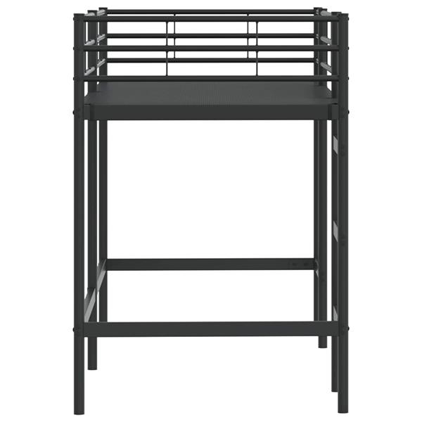 Grote foto vidaxl loftbed voor kids zwart 90 x 190 cm staal antiek en kunst stoelen en banken