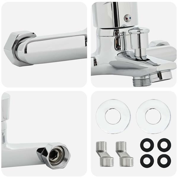 Grote foto vidaxl douchemengkraan chroom g 1 2 inch doe het zelf en verbouw sanitair