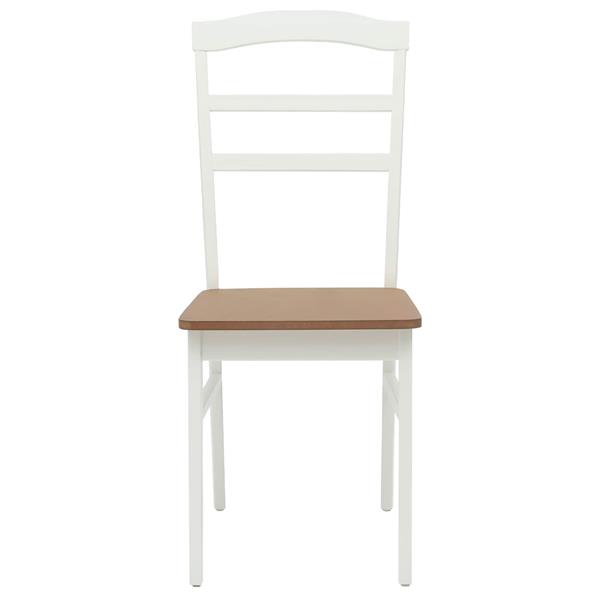 Grote foto vidaxl eetkamerstoel 2 pcs wit en natuurlijk massief rubberhout huis en inrichting stoelen