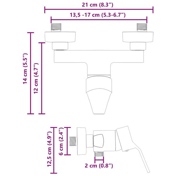Grote foto vidaxl douchemengkraan chroom g 1 2 inch messing doe het zelf en verbouw sanitair