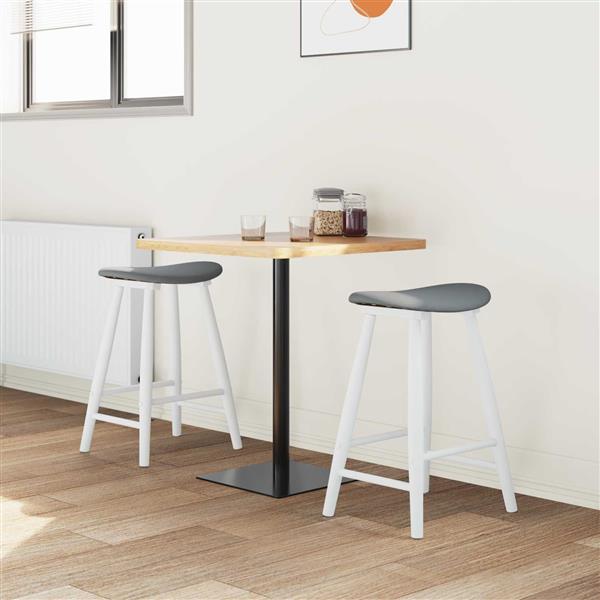 Grote foto vidaxl eettafelstoelen 2 pcs wit 46 x 37 x 63 cm massief rubberhout huis en inrichting stoelen