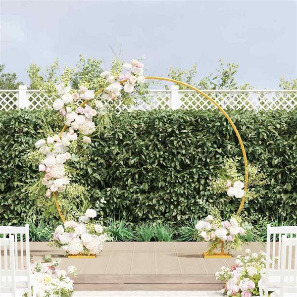 Grote foto vidaxl trouwrand goud 220 x 45 x 200 cm staal tuin en terras overige tuin en terras