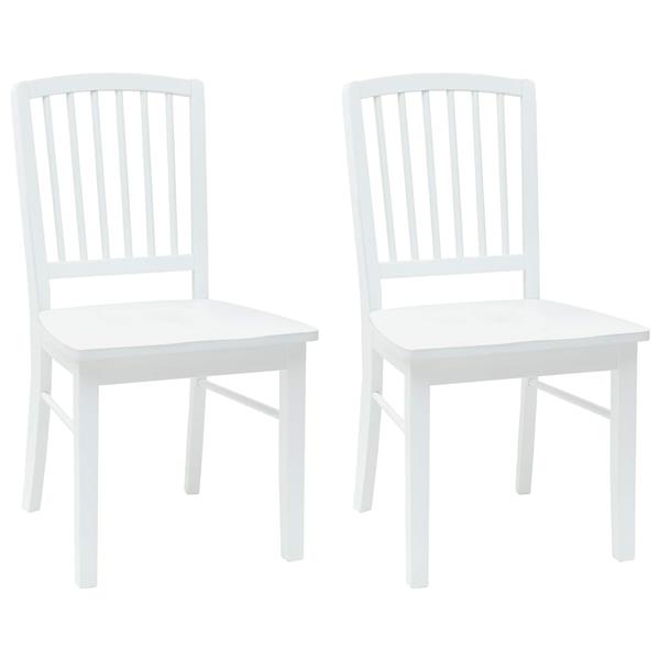Grote foto vidaxl eettafelstoelen 2 pcs wit 50 x 52 5 x 91 cm massief rubberhout huis en inrichting stoelen