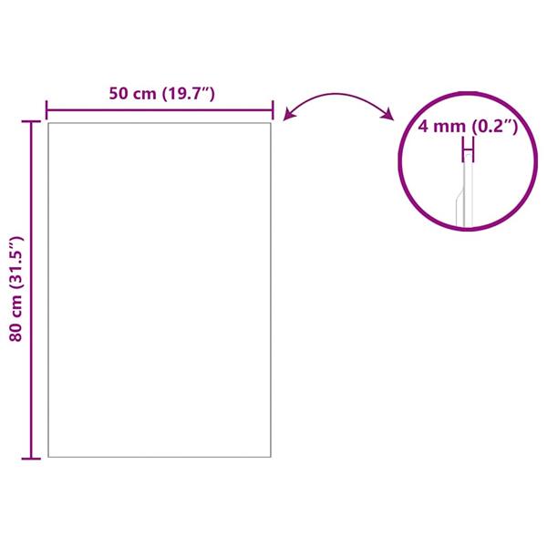 Grote foto vidaxl wandspiegel rechthoekig 50 x 80 cm gehard glas antiek en kunst spiegels