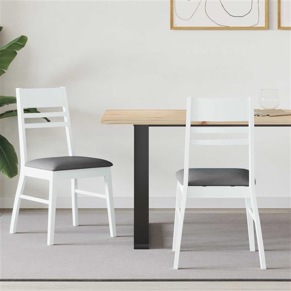 Grote foto vidaxl eettafelstoelen 2 pcs wit 43 x 54 x 89 cm massief rubberhout huis en inrichting stoelen