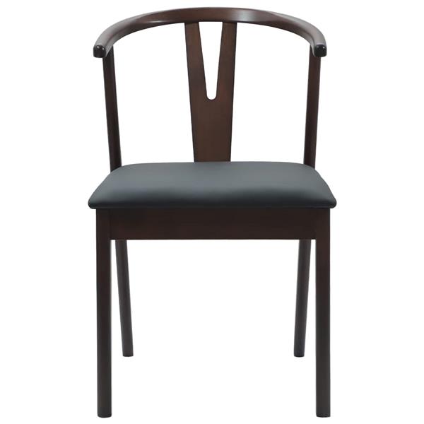 Grote foto vidaxl eetkamerstoel 2 pcs lichtbruin en zwart massief rubberhout huis en inrichting stoelen