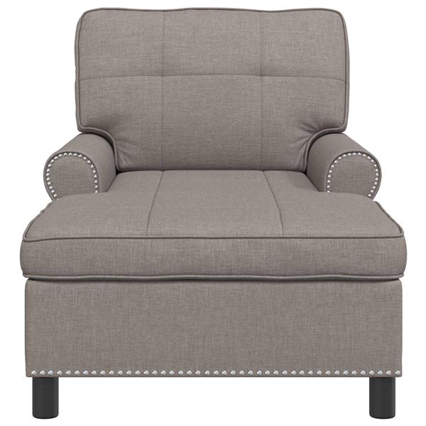 Grote foto vidaxl chaise lounge met kussen taupe 91 x 157 x 91 cm stof huis en inrichting bankstellen
