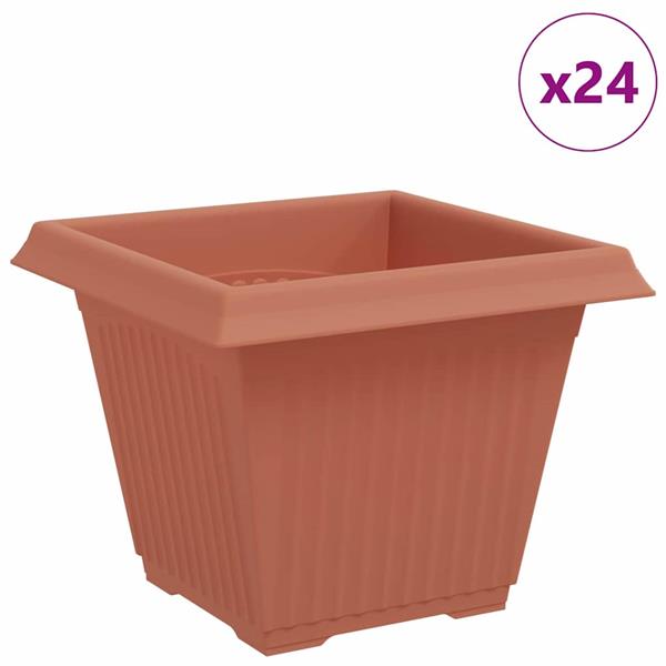 Grote foto vidaxl vierkante bloempot 24 pcs baksteenrood 38 x 38 x 30 cm tuin en terras overige tuin en terras