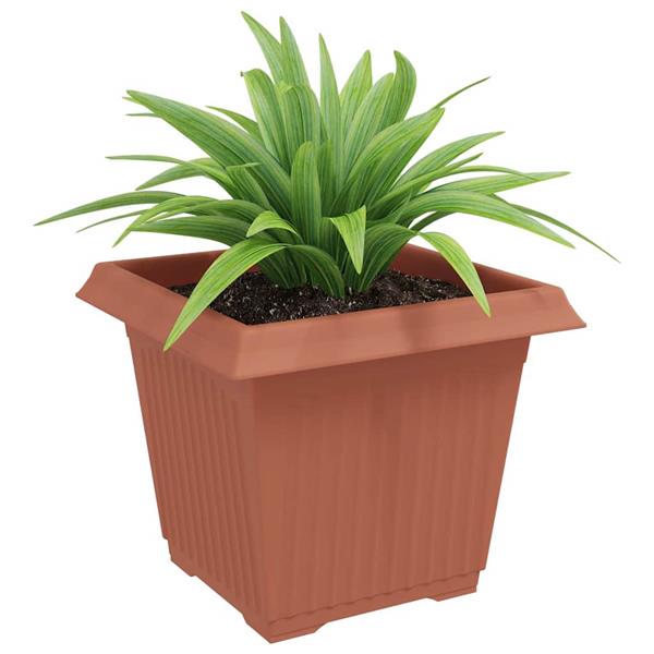 Grote foto vidaxl vierkante bloempot 24 pcs baksteenrood 28 5 x 28 5 x 22 cm tuin en terras overige tuin en terras