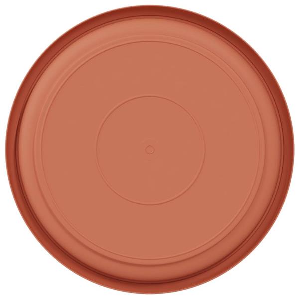 Grote foto vidaxl ronde bloemenschalen 24 pcs baksteenrood 14 x 2 cm kunststof tuin en terras overige tuin en terras