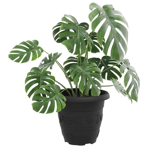 Grote foto vidaxl ronde bloempot 24 pcs zwart 26 x 21.5 cm kunststof tuin en terras overige tuin en terras