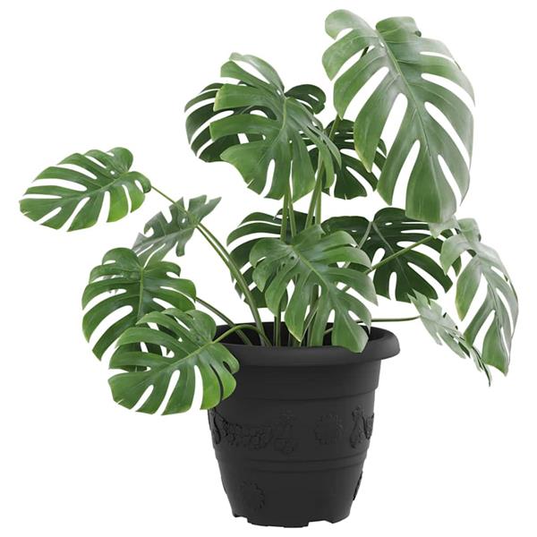 Grote foto vidaxl ronde bloempot 24 pcs zwart 26 x 21.5 cm kunststof tuin en terras overige tuin en terras