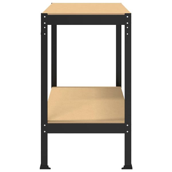 Grote foto vidaxl werkbank zwart 115 x 55 x 91 cm bewerkt hout en metaal doe het zelf en verbouw werkbanken