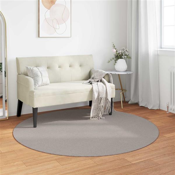 Grote foto vidaxl vloerkleden rond lugo cr me en taupe 120 cm polyester huis en inrichting vloerbedekking en kleden