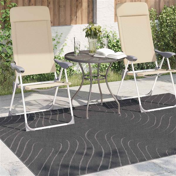 Grote foto vidaxl vloerkleden palmeras antraciet 170 x 120 cm polyester huis en inrichting vloerbedekking en kleden