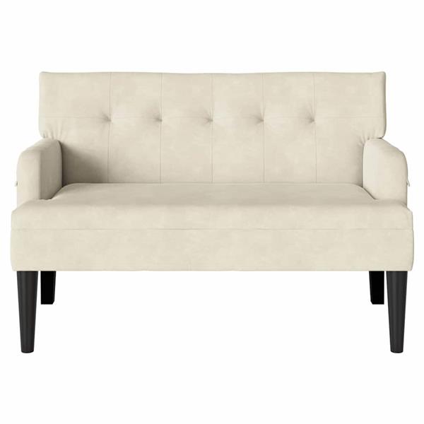 Grote foto vidaxl chesterfield bank cr me 112 x 65 5 x 75 cm fluweel huis en inrichting overige huis en inrichting