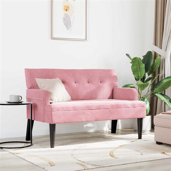 Grote foto vidaxl chesterfield bank roze 112 x 65 5 x 75 cm fluweel huis en inrichting overige huis en inrichting