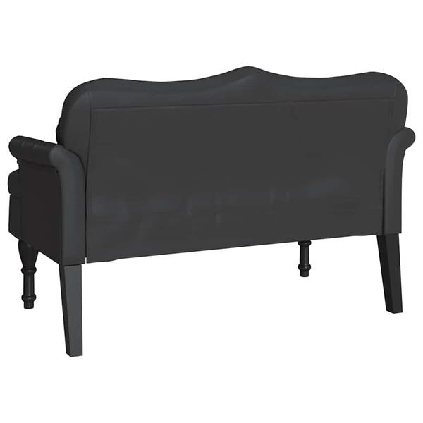 Grote foto vidaxl chesterfield bank met kussen zwart 120 5 x 65 x 75 cm nep leer huis en inrichting overige huis en inrichting