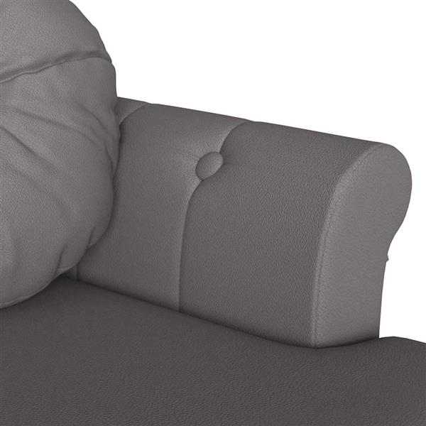 Grote foto vidaxl chesterfield bank met kussen grijs 120 5 x 65 x 75 cm nep leer huis en inrichting overige huis en inrichting