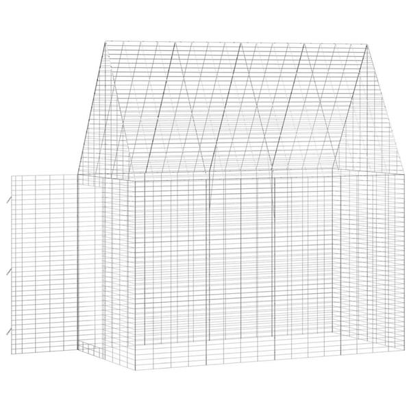 Grote foto vidaxl konijnenkooi zilver 400 x 100 x 210 cm gegalvaniseerd staal dieren en toebehoren hokken en kooien