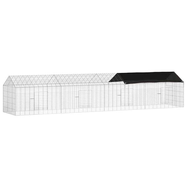 Grote foto vidaxl konijnenkooi zilver 400 x 78 x 78 cm gegalvaniseerd staal dieren en toebehoren hokken en kooien