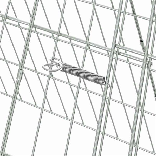 Grote foto vidaxl konijnenkooi zilver 650 x 55 x 55 cm gegalvaniseerd staal dieren en toebehoren hokken en kooien