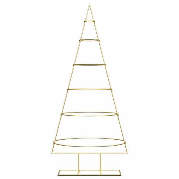 Grote foto vidaxl metalen kerstboom met standaard goud 148 cm poedergecoat staal diversen overige diversen