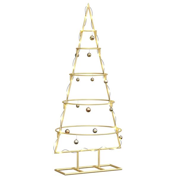Grote foto vidaxl metalen kerstboom met standaard goud 90 cm poedergecoat staal diversen overige diversen